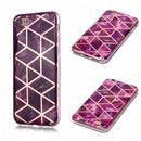 For iPhone 6 Plus / 6s Plus Plating Marble Pattern Soft TPU Protective Case(Purple)