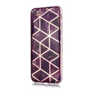 For iPhone 6 Plus / 6s Plus Plating Marble Pattern Soft TPU Protective Case(Purple)