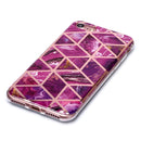 For iPhone 6 Plus / 6s Plus Plating Marble Pattern Soft TPU Protective Case(Purple)