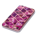 For iPhone 6 Plus / 6s Plus Plating Marble Pattern Soft TPU Protective Case(Purple)