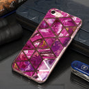 For iPhone 6 Plus / 6s Plus Plating Marble Pattern Soft TPU Protective Case(Purple)