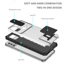 For Motorola Moto G30 / G10 Stereoscopic Holder Sliding Camshield Phone Case(White)