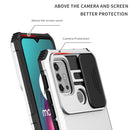 For Motorola Moto G30 / G10 Stereoscopic Holder Sliding Camshield Phone Case(White)