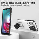 For Motorola Moto G30 / G10 Stereoscopic Holder Sliding Camshield Phone Case(White)