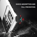 For Motorola Moto G30 / G10 Stereoscopic Holder Sliding Camshield Phone Case(White)