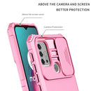 For Motorola Moto G30 / G10 Stereoscopic Holder Sliding Camshield Phone Case(Pink)