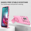 For Motorola Moto G30 / G10 Stereoscopic Holder Sliding Camshield Phone Case(Pink)