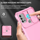 For Motorola Moto G30 / G10 Stereoscopic Holder Sliding Camshield Phone Case(Pink)