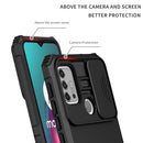 For Motorola Moto G30 / G10 Stereoscopic Holder Sliding Camshield Phone Case(Black)