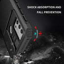 For Motorola Moto G30 / G10 Stereoscopic Holder Sliding Camshield Phone Case(Black)