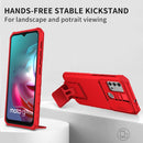 For Motorola Moto G30 / G10 Stereoscopic Holder Sliding Camshield Phone Case(Red)
