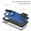 For Motorola Moto G30 / G10 Stereoscopic Holder Sliding Camshield Phone Case(Blue)
