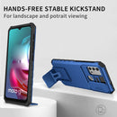 For Motorola Moto G30 / G10 Stereoscopic Holder Sliding Camshield Phone Case(Blue)