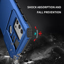 For Motorola Moto G30 / G10 Stereoscopic Holder Sliding Camshield Phone Case(Blue)