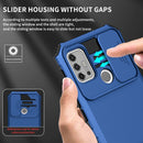 For Motorola Moto G30 / G10 Stereoscopic Holder Sliding Camshield Phone Case(Blue)
