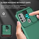 For Motorola Moto G30 / G10 Stereoscopic Holder Sliding Camshield Phone Case(Dark Green)