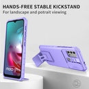 For Motorola Moto G30 / G10 Stereoscopic Holder Sliding Camshield Phone Case(Purple)