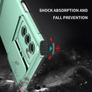 For OPPO A16 Stereoscopic Holder Sliding Camshield Phone Case(Light Blue)