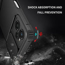 For OPPO Realme C35 Stereoscopic Holder Sliding Camshield Phone Case(Black)