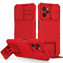 For OPPO Realme C35 Stereoscopic Holder Sliding Camshield Phone Case(Red)