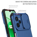 For OPPO Realme C35 Stereoscopic Holder Sliding Camshield Phone Case(Blue)