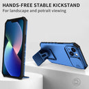 For OPPO Realme C35 Stereoscopic Holder Sliding Camshield Phone Case(Blue)