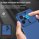 For OPPO Realme C35 Stereoscopic Holder Sliding Camshield Phone Case(Blue)