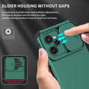For OPPO Realme C35 Stereoscopic Holder Sliding Camshield Phone Case(Dark Green)