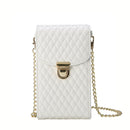 Chain Crossbody PU Shoulder Phone Bag(Wine)