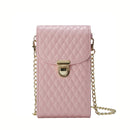 Chain Crossbody PU Shoulder Phone Bag(Pink)