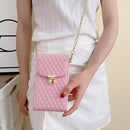 Chain Crossbody PU Shoulder Phone Bag(Pink)