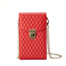 Chain Crossbody PU Shoulder Phone Bag(Red)