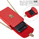 Chain Crossbody PU Shoulder Phone Bag(Red)