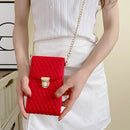 Chain Crossbody PU Shoulder Phone Bag(Red)