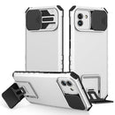 For Samsung Galaxy A03 166mm Stereoscopic Holder Sliding Camshield Phone Case(White)