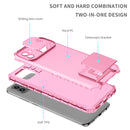For Samsung Galaxy A03 166mm Stereoscopic Holder Sliding Camshield Phone Case(Pink)
