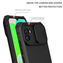 For Samsung Galaxy A03 166mm Stereoscopic Holder Sliding Camshield Phone Case(Black)