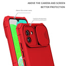 For Samsung Galaxy A03 166mm Stereoscopic Holder Sliding Camshield Phone Case(Red)