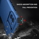 For Samsung Galaxy A03 166mm Stereoscopic Holder Sliding Camshield Phone Case(Blue)