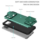 For Samsung Galaxy A03 166mm Stereoscopic Holder Sliding Camshield Phone Case(Dark Green)
