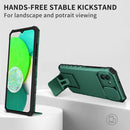 For Samsung Galaxy A03 166mm Stereoscopic Holder Sliding Camshield Phone Case(Dark Green)