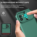 For Samsung Galaxy A03 166mm Stereoscopic Holder Sliding Camshield Phone Case(Dark Green)