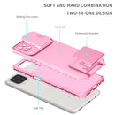 For Samsung Galaxy A12 5G Stereoscopic Holder Sliding Camshield Phone Case(Pink)