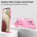 For Samsung Galaxy A12 5G Stereoscopic Holder Sliding Camshield Phone Case(Pink)