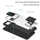 For Samsung Galaxy A13 Stereoscopic Holder Sliding Camshield Phone Case(White)
