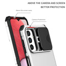 For Samsung Galaxy A13 Stereoscopic Holder Sliding Camshield Phone Case(White)