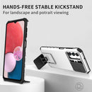 For Samsung Galaxy A13 Stereoscopic Holder Sliding Camshield Phone Case(White)