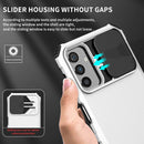 For Samsung Galaxy A13 Stereoscopic Holder Sliding Camshield Phone Case(White)