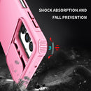 For Samsung Galaxy A13 Stereoscopic Holder Sliding Camshield Phone Case(Pink)