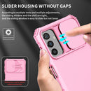 For Samsung Galaxy A13 Stereoscopic Holder Sliding Camshield Phone Case(Pink)